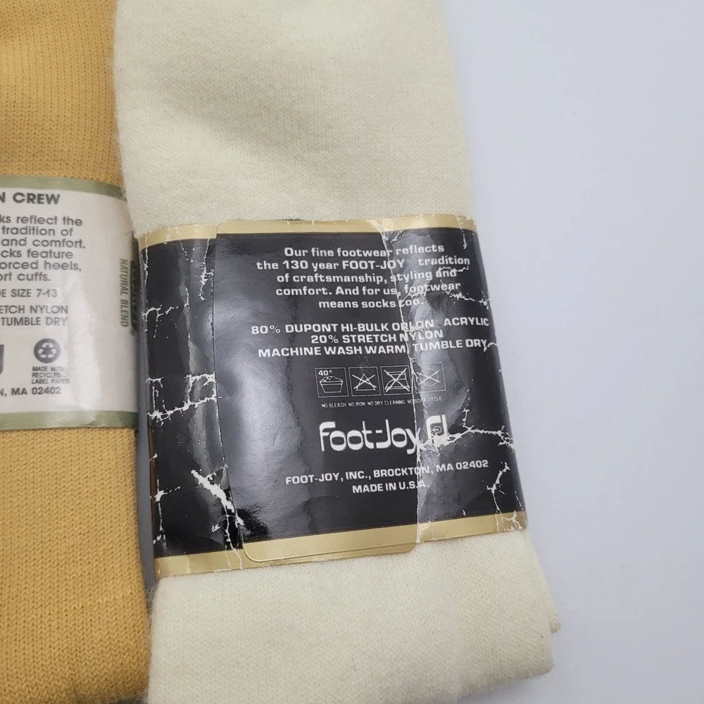 NEW VTG Foot Joy Golf Socks Mens Sock Size 10-13 USA Made NOS Lot Of 3 Pairs